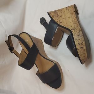Franco Sarto Black Wedge Heels sz10 New